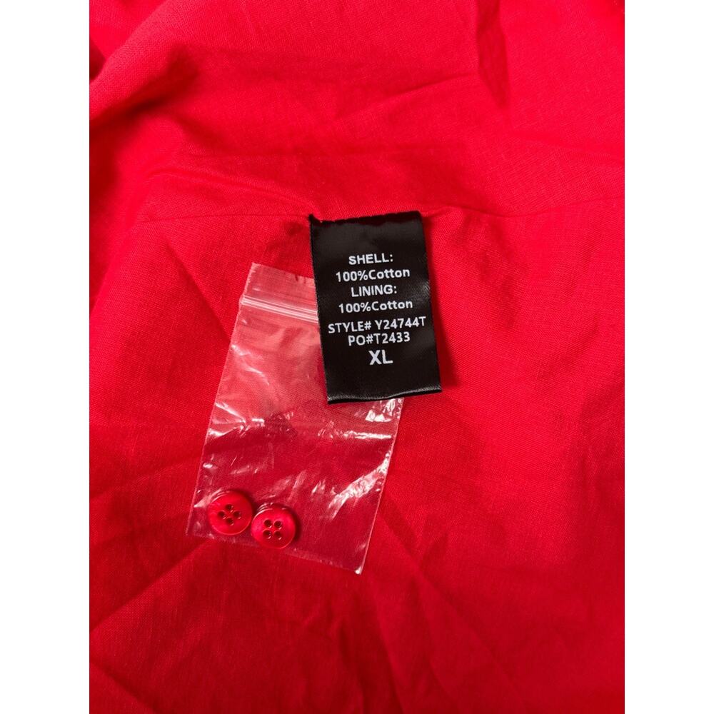 New Tuckernuck Dress XL Womens Pomander Place Mabel Mini Tiered Red Cotton - Picture 8 of 8